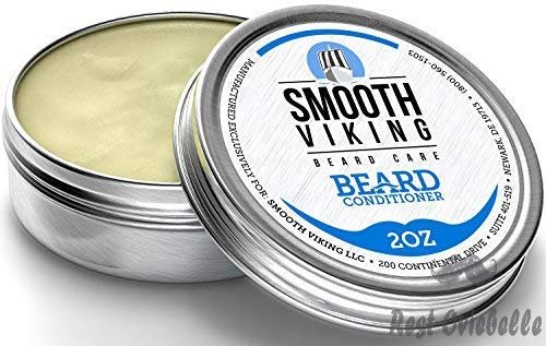 beard conditioner for men encourages growth leave in wax conditioner that softens and soothes itching made with argan oil beeswax and shea butter 2 oz smooth viking 3