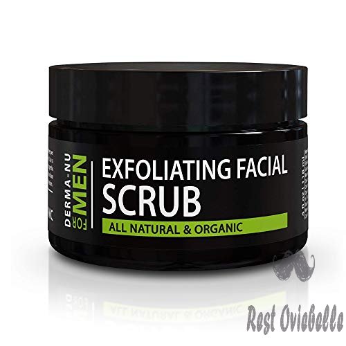 exfoliating mens natural face scrub organic for sensitive facial skin treats acne unclogs pores prevents ingrown hairs 4oz