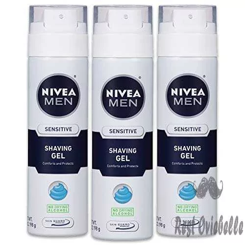 nivea men sensitive shaving gel protects sensitive skin from shave irritation 7 oz can pack of 3