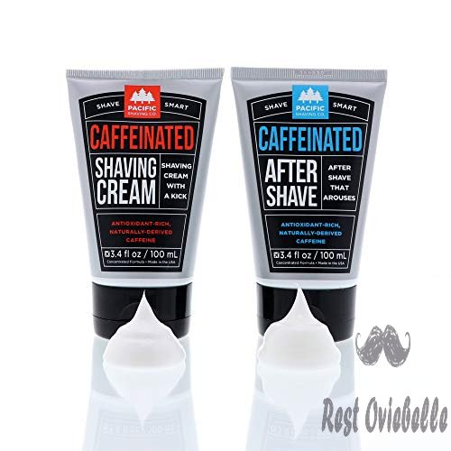 pacific shaving company caffeinated shaving cream helps reduce appearance of redness with safe natural and plant derived ingredients soothes skin no parabens made in usa 3 4 oz 5