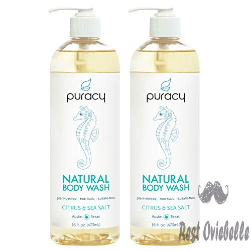 puracy natural body wash citrus sea salt sulfate free bath and shower gel 16 ounce 2 pack 1
