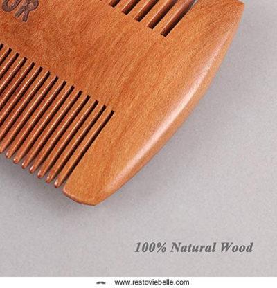 Beard Comb, Natural Wood Mustache B01850QOWE2