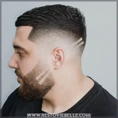 Head to Beard Line design haircut